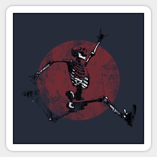 Grunge Jumping Skeleton 'Not Dead Yet' Sticker